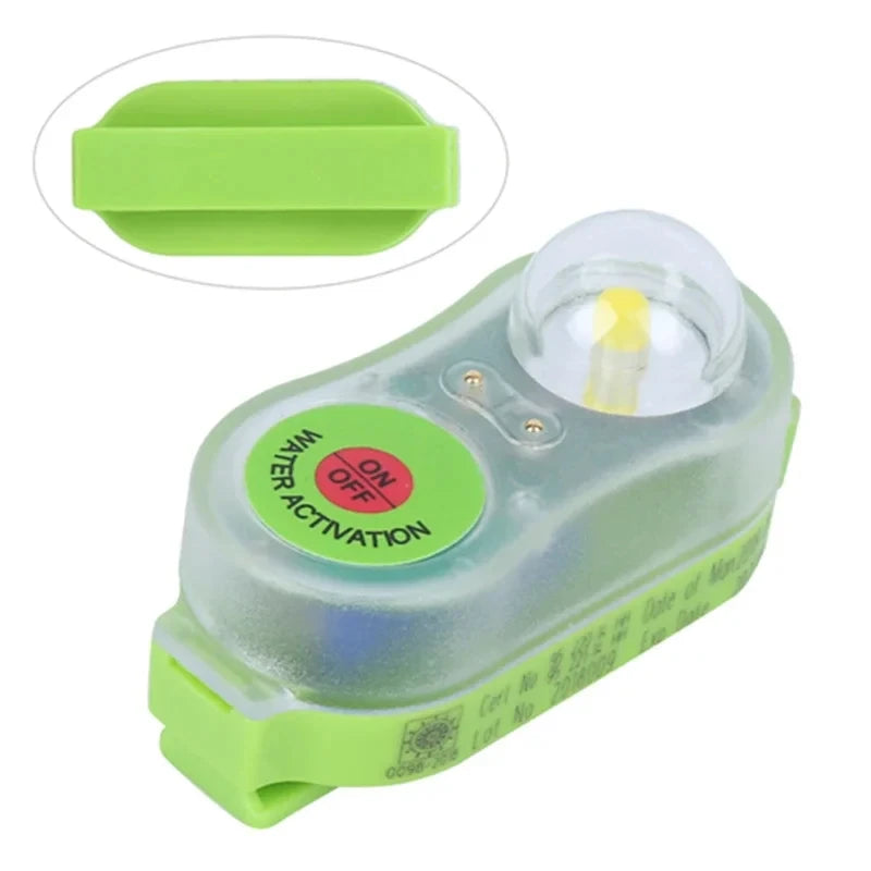 LED Seawater Activated Life Jacket Light Self Lighting Safety Vest Accessory Waterproof Plastic for Adult Child Survival Gear
