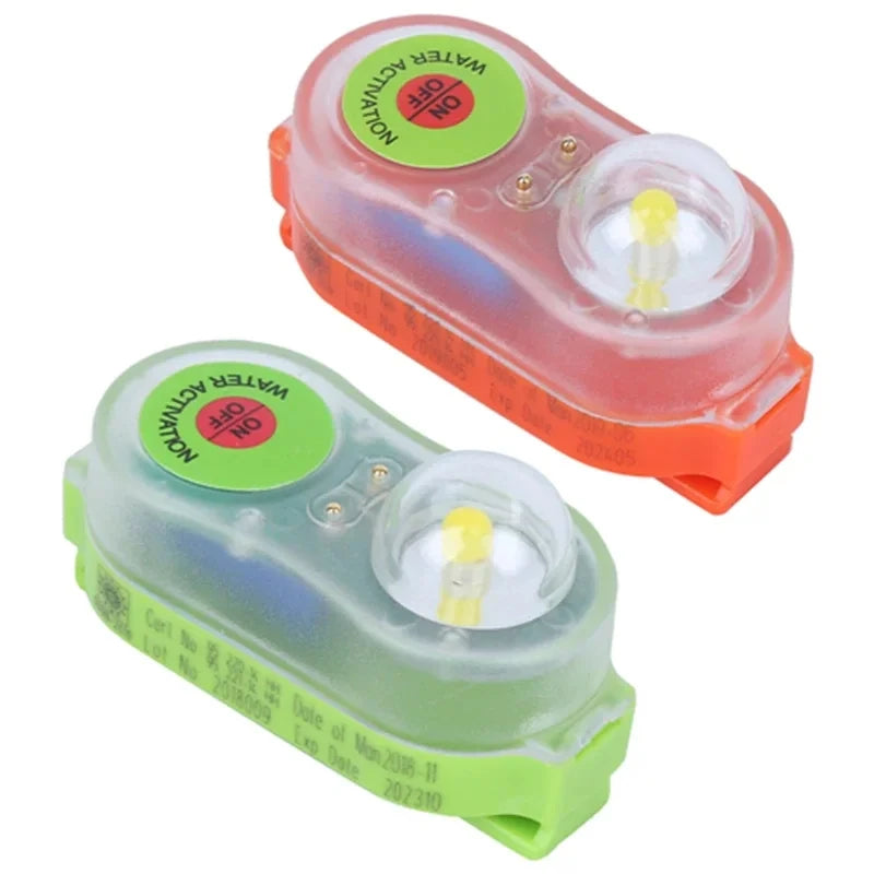 LED Seawater Activated Life Jacket Light Self Lighting Safety Vest Accessory Waterproof Plastic for Adult Child Survival Gear