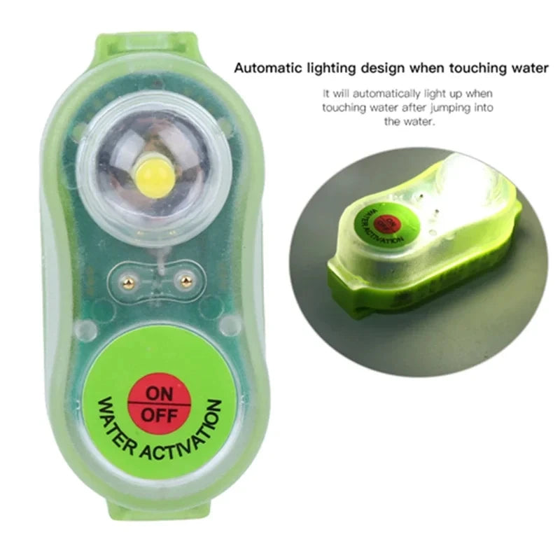 LED Seawater Activated Life Jacket Light Self Lighting Safety Vest Accessory Waterproof Plastic for Adult Child Survival Gear